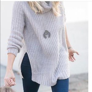 DREAMERS GREY COWL SWEATER DRESS